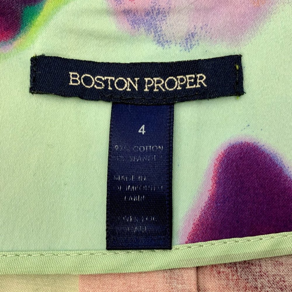 Boston Proper Floral Full Pleated Pockets Skirt Sz 4 - Picture 8 of 16